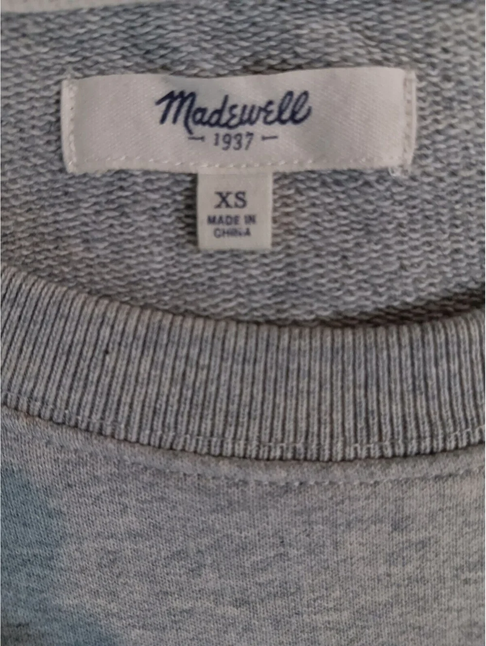 Madewell Gray & Blue Colorblock Jumpstart Crew Neck Sweatshirt Dress, XS